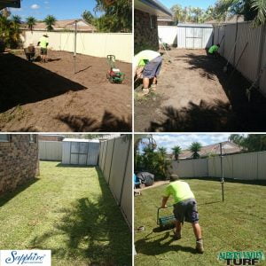 Example of grass layer laying grass and flattening.