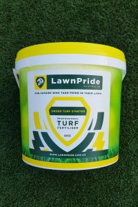 LawnPride turf container on a turf background