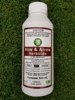 Bow and Arrow bindi Broadleaf weed Killer Bow & Arrow 500ml Herbicide bottle on grass background