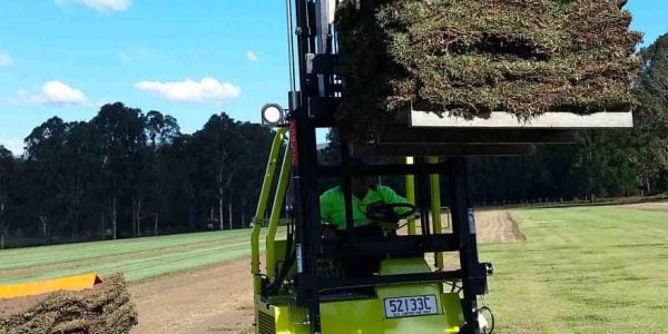 Barry loading the truck with our forklift